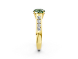Yellow gold Fancy Green Round  Brilliant Channel-Set Solitaire Ring with Four-Prong Setting_22