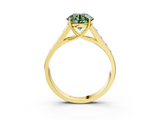 Yellow gold Fancy Green Round  Brilliant Channel-Set Solitaire Ring with Four-Prong Setting_23
