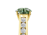 Yellow gold Fancy Green Round  Brilliant Channel-Set Solitaire Ring with Four-Prong Setting_25