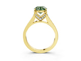 Yellow gold Fancy Green Round  Brilliant Cut Diamond Engagement Ring with Pavé Band and Four-Prong Setting_52