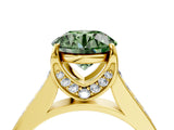 Yellow gold Fancy Green Round  Brilliant Cut Diamond Engagement Ring with Pavé Band and Four-Prong Setting_53