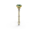 Yellow gold Fancy Green Round  Brilliant Pavé Band Solitaire with Four-Prong Setting_43