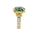 Yellow gold Fancy Green Round  Brilliant Pavé Band Solitaire with Four-Prong Setting_46