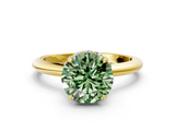 Yellow gold Fancy Green Round  Brilliant Solitaire Engagement Ring with Six-Prong Setting and Classic Band_20