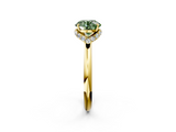 Yellow gold Fancy Green Round  Brilliant Solitaire Engagement Ring with Six-Prong Setting and Classic Band_22