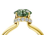 Yellow gold Fancy Green Round  Brilliant Solitaire Engagement Ring with Six-Prong Setting and Classic Band_24
