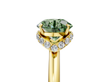 Yellow gold Fancy Green Round  Brilliant Solitaire Engagement Ring with Six-Prong Setting and Classic Band_25