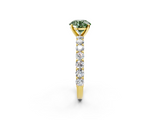 Yellow gold Fancy Green Round  Brilliant Solitaire with Pavé Band and Four-Prong Setting_42