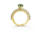 Yellow gold Fancy Green Round  Brilliant Solitaire with Pavé Band and Four-Prong Setting_43