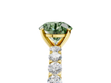 Yellow gold Fancy Green Round  Brilliant Solitaire with Pavé Band and Four-Prong Setting_45