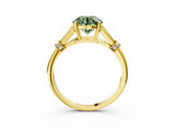 Yellow gold Fancy Green Round  Brilliant Solitaire with Pave Band and Four-Prong Setting_22