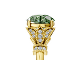 Yellow gold Fancy Green Round  Brilliant Solitaire with Pave Band and Four-Prong Setting_24