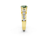 Yellow gold Fancy Green Round  Brilliant Solitaire with Side Stones on a Pave Band and Four-Prong Setting_26
