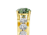 Yellow gold Fancy Green Round  Brilliant Solitaire with Side Stones on a Pave Band and Four-Prong Setting_29