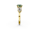 Yellow gold Fancy Green Round  Cluster Diamond Engagement Ring with Pavé Band and Four-Prong Setting_51