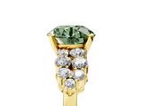 Yellow gold Fancy Green Round  Cluster Diamond Engagement Ring with Pavé Band and Four-Prong Setting_54