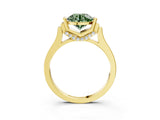 Yellow gold Fancy Green Round Cut Brilliant Solitaire Diamond Ring with Channel Set Band and Bar Prong Setting_3