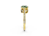 Yellow gold Fancy Green Round  Cut Cathedral Pave Diamond Engagement Ring with Six-Prong Setting_35