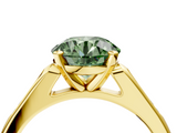 Yellow gold Fancy Green Round  Cut Channel Set Solitaire Engagement Ring with Four-Prong Setting_235