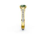 Yellow gold Fancy Green Round  Cut Channel Set Solitaire Engagement Ring with Prong Setting_22