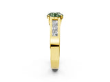 Yellow gold Fancy Green Round Cut Cut Channel Set Solitaire Ring with Four-Prong Setting_2