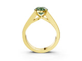 Yellow gold Fancy Green Round Cut Cut Channel Set Solitaire Ring with Four-Prong Setting_3