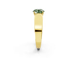 Yellow gold Fancy Green Round Cut Cut Diamond Channel Set Solitaire Ring with Four-Prong Setting_2