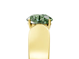 Yellow gold Fancy Green Round Cut Cut Diamond Channel Set Solitaire Ring with Four-Prong Setting_5