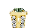 Yellow gold Fancy Green Round Cut Cut Halo Split Shank Prong Set Ring_5