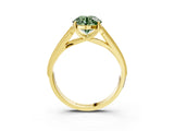 Yellow gold Fancy Green Round Cut Cut Pave Split Shank Engagement Ring with Four-Prong Setting_3