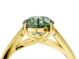 Yellow gold Fancy Green Round Cut Cut Pave Split Shank Engagement Ring with Four-Prong Setting_4