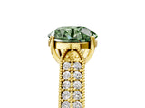 Yellow gold Fancy Green Round Cut Cut Pave Split Shank Engagement Ring with Four-Prong Setting_5