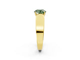 Yellow gold Fancy Green Round Cut Diamond Channel Set Solitaire Ring with Four-Prong Setting_14