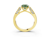Yellow gold Fancy Green Round Cut Diamond Channel Set Solitaire Ring with Four-Prong Setting_15