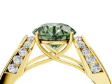 Yellow gold Fancy Green Round Cut Diamond Channel Set Solitaire Ring with Four-Prong Setting_16