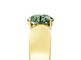 Yellow gold Fancy Green Round Cut Diamond Channel Set Solitaire Ring with Four-Prong Setting_17