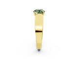 Yellow gold Fancy Green Round Cut Diamond Channel Set Solitaire Ring with Four-Prong Setting_38