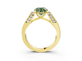 Yellow gold Fancy Green Round Cut Diamond Channel Set Solitaire Ring with Four-Prong Setting_39