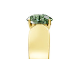Yellow gold Fancy Green Round Cut Diamond Channel Set Solitaire Ring with Four-Prong Setting_41
