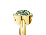 Yellow gold Fancy Green Round  Cut Diamond Halo Engagement Ring with Split Shank and Four-Prong Setting_95