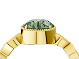 Yellow gold Fancy Green Round  Cut Diamond Milgrain Marquise Band with Prong Setting_7