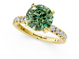 Yellow gold Fancy Green Round  Cut Diamond Pavé Band with Four-Prong Setting_20