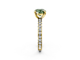 Yellow gold Fancy Green Round  Cut Diamond Pavé Band with Four-Prong Setting_21