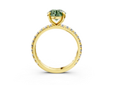 Yellow gold Fancy Green Round  Cut Diamond Pavé Band with Four-Prong Setting_22