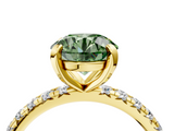 Yellow gold Fancy Green Round  Cut Diamond Pavé Band with Four-Prong Setting_23