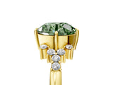 Yellow gold Fancy Green Round Cut Diamond Ring with Side Stones and Four-Prong Setting_83