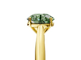 Yellow gold Fancy Green Round Cut Diamond Solitaire Engagement Ring with Cathedral Setting and Four-Prong Mount_133