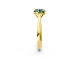 Yellow gold Fancy Green Round Cut Diamond Solitaire Engagement Ring with Cathedral Setting and Four-Prong Mount_26