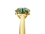 Yellow gold Fancy Green Round Cut Diamond Solitaire Engagement Ring with Cathedral Setting and Four-Prong Mount_29