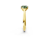 Yellow gold Fancy Green Round Cut Diamond Solitaire Engagement Ring with Cathedral Setting and Four-Prong Mount_38